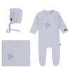 Bondoux Paci Embroidered White Velour Layette Set