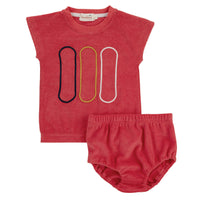 Bondoux Terry Piping Top & Shorts Set