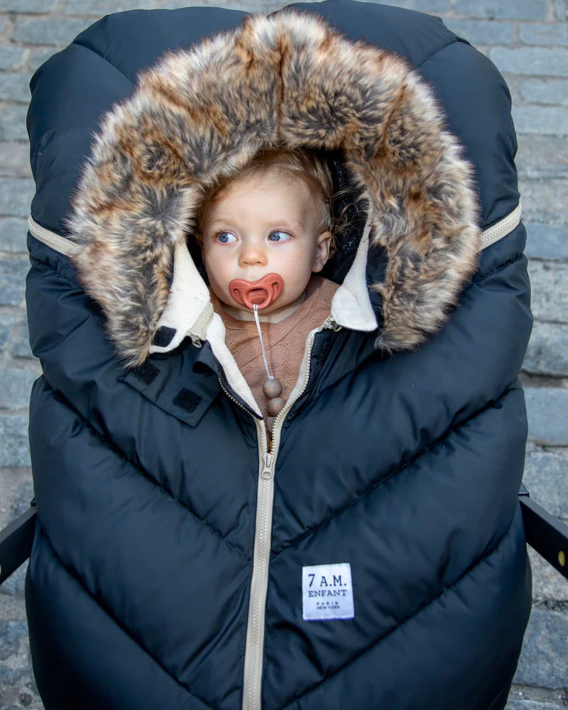 7 am Cocoon - Black Faux Fur