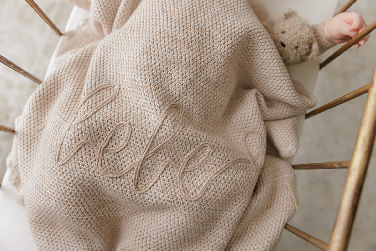 Peluche Malange Scalloped Blanket - Taupe