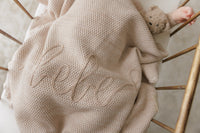 Peluche Malange Scalloped Blanket - Taupe