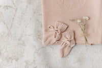 Peluche Knit Booties - Rose