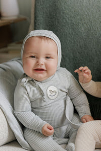 Aurora Rocking Horse Footie & Bonnet - Blue