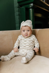 Aurora Cotton Plaid Print Footie & Hat