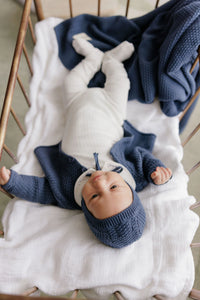 Elys & Co Floral Star Collar Layette Set - Ivory Blue