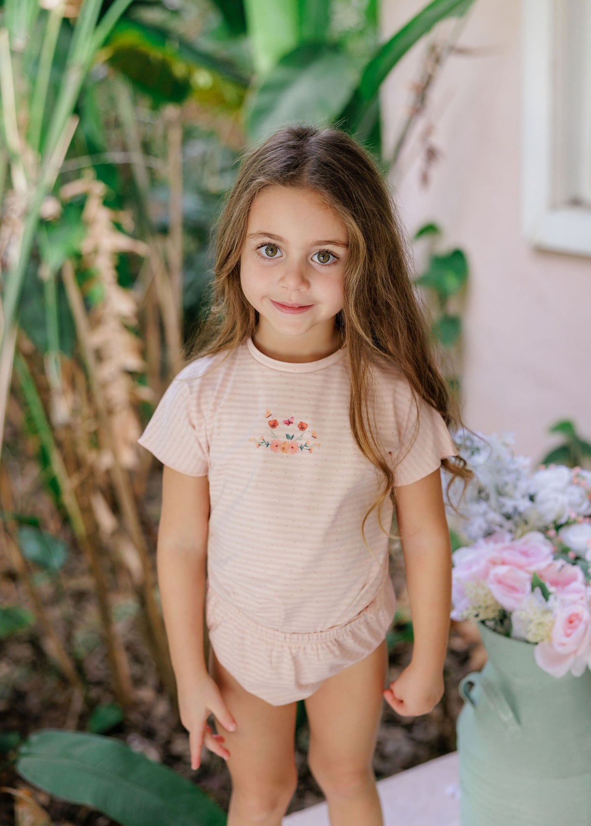 Elys & Co Floral Stripe Top & Bloomers
