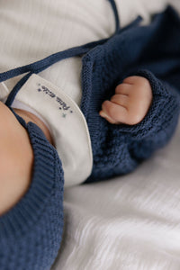 Elys & Co Floral Star Knit Onesie, Overalls & Cardi - Blue