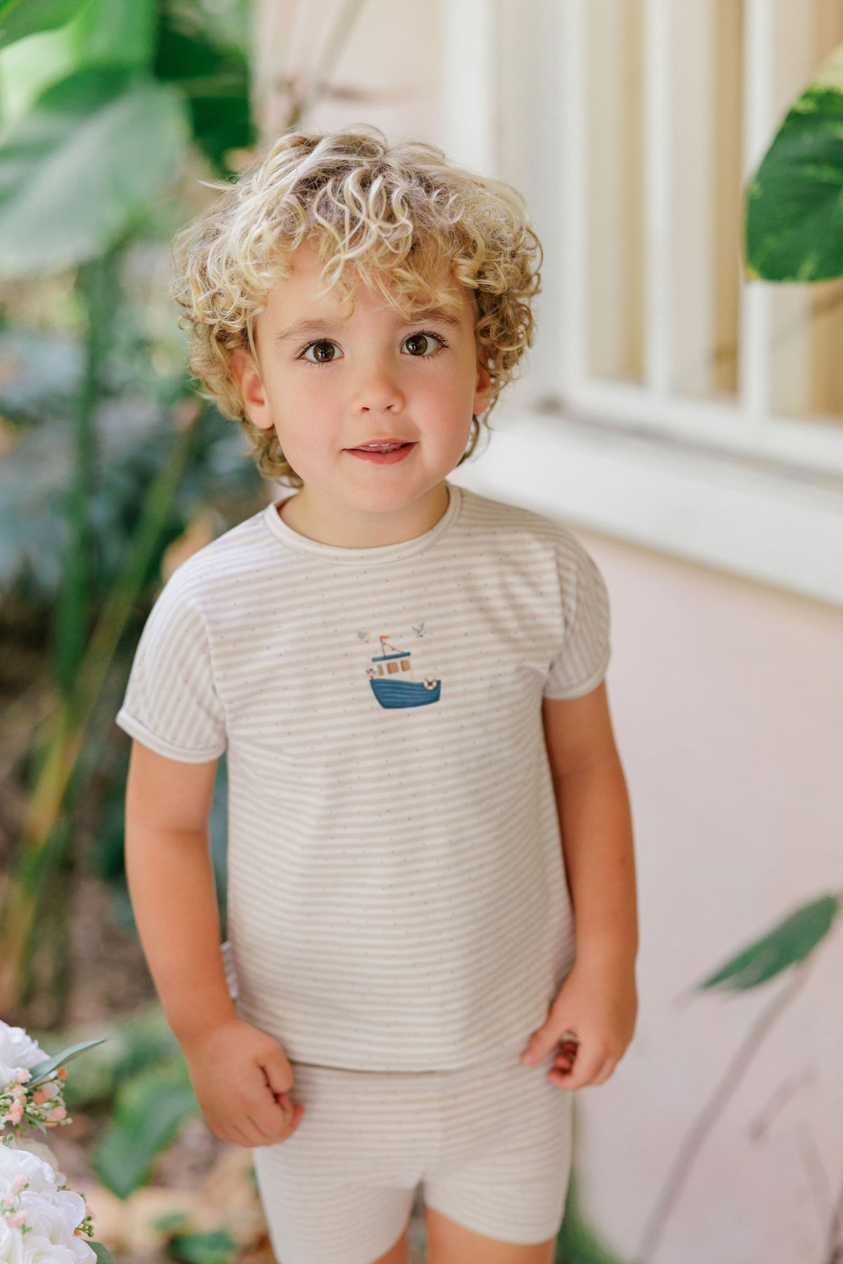 Elys & Co Nautical Stripe Top & Shorts