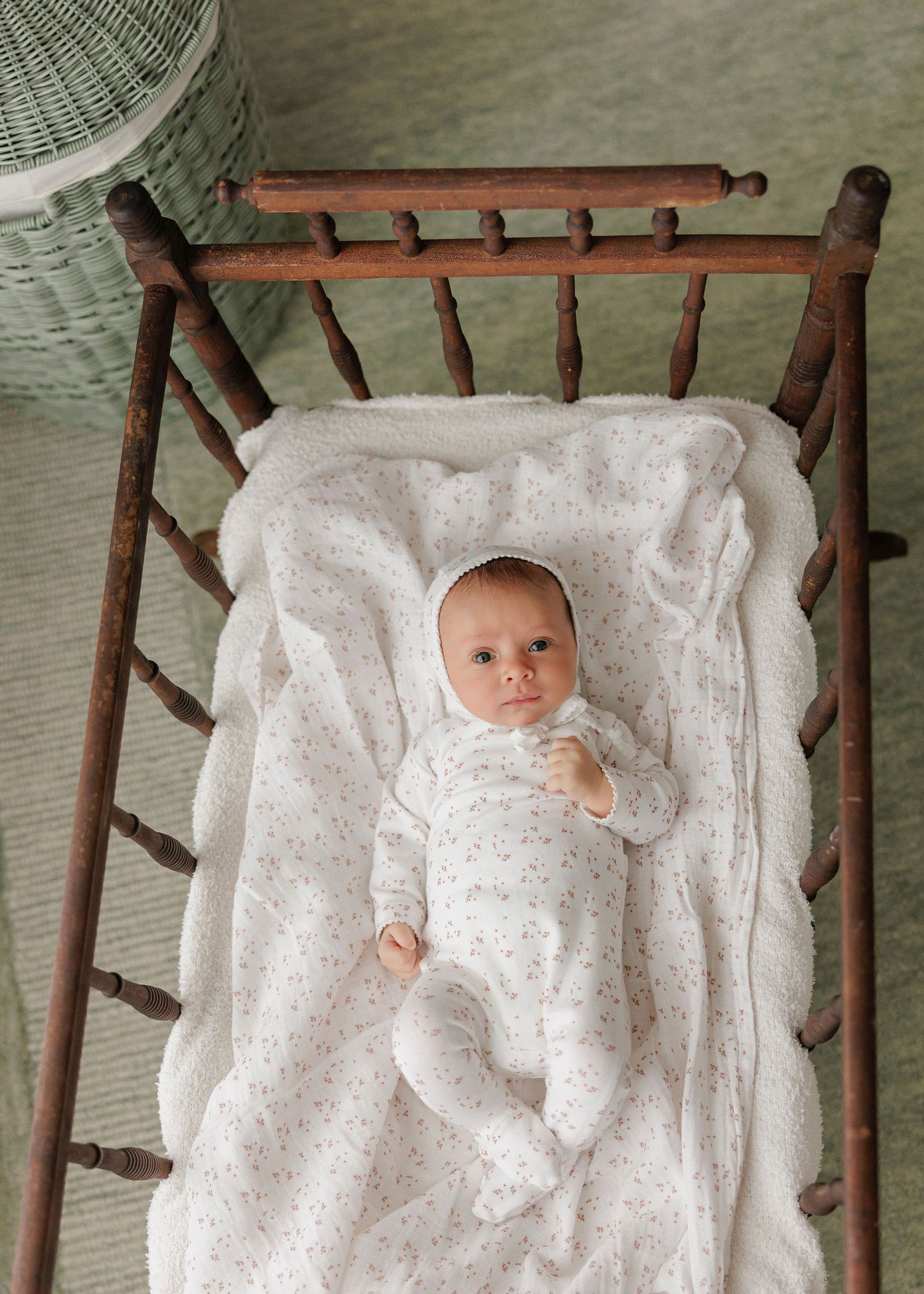 Aurora Floral Leaf Layette Set - Ivory Girl