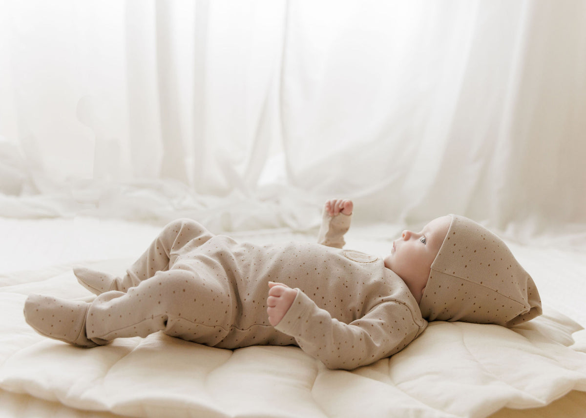 Elys & Co Bunny Footie & Beanie - Tan