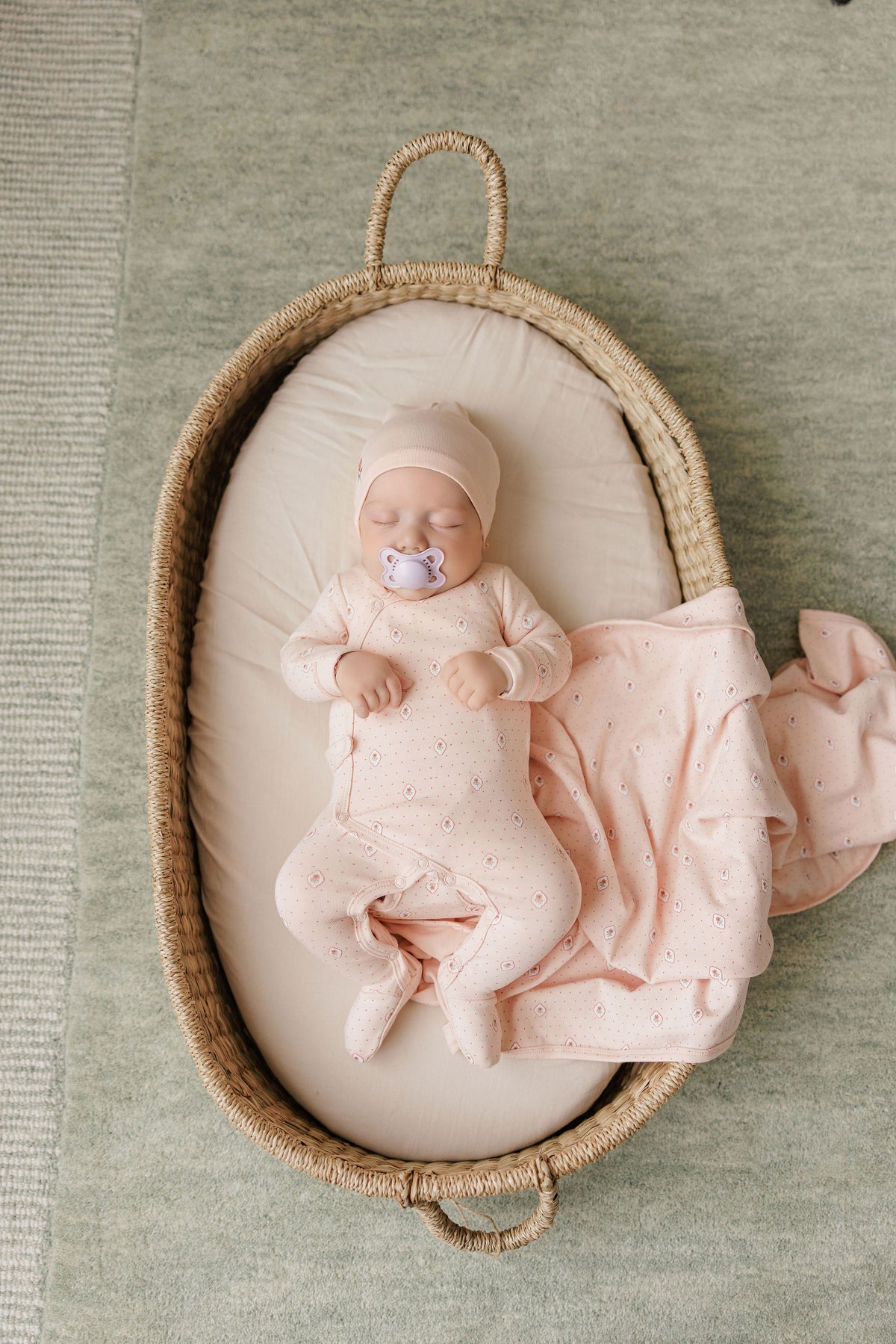 Elys & Co Floral Dot Layette Set - Pink