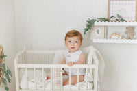 Mon Tresor Linen Bloom Romper - Ivory/Blue