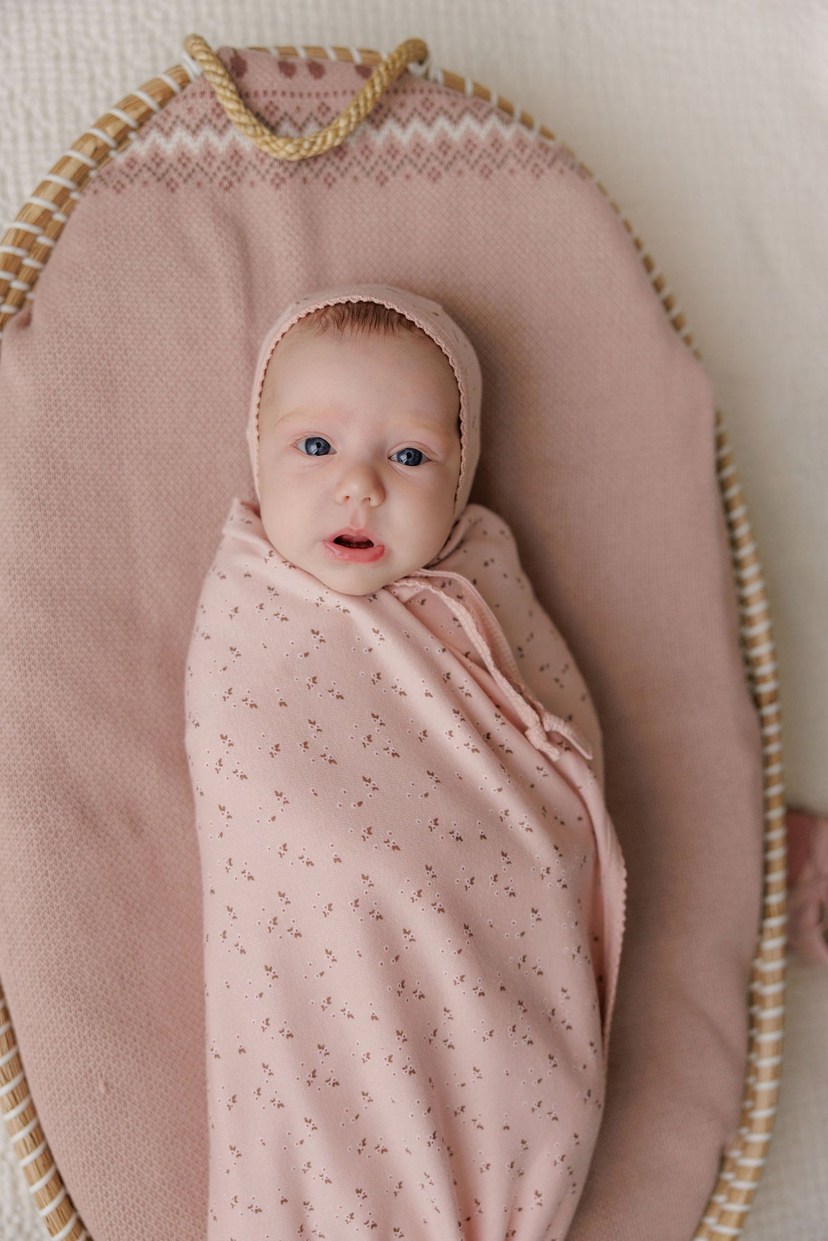 Aurora Floral Leaf Layette Set - Pink
