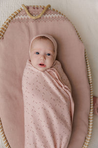 Aurora Floral Leaf Layette Set - Pink