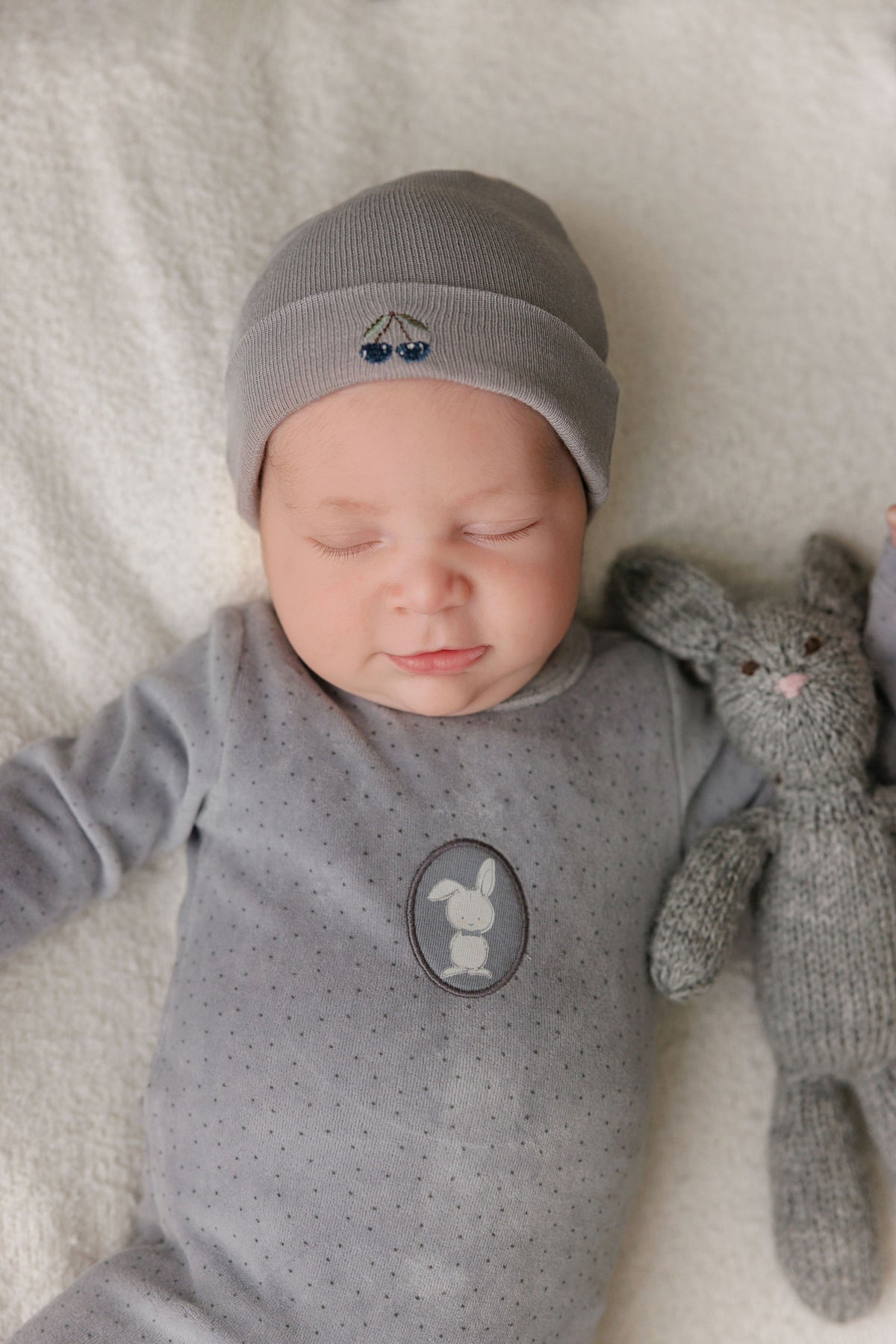 Aurora Bunny Pin Dot Layette Set - Blue