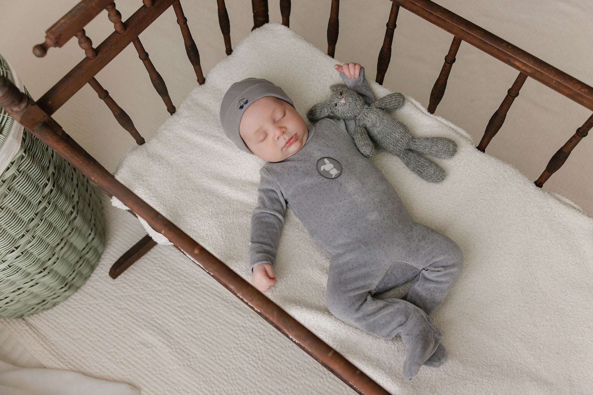 Aurora Bunny Pin Dot Layette Set - Blue