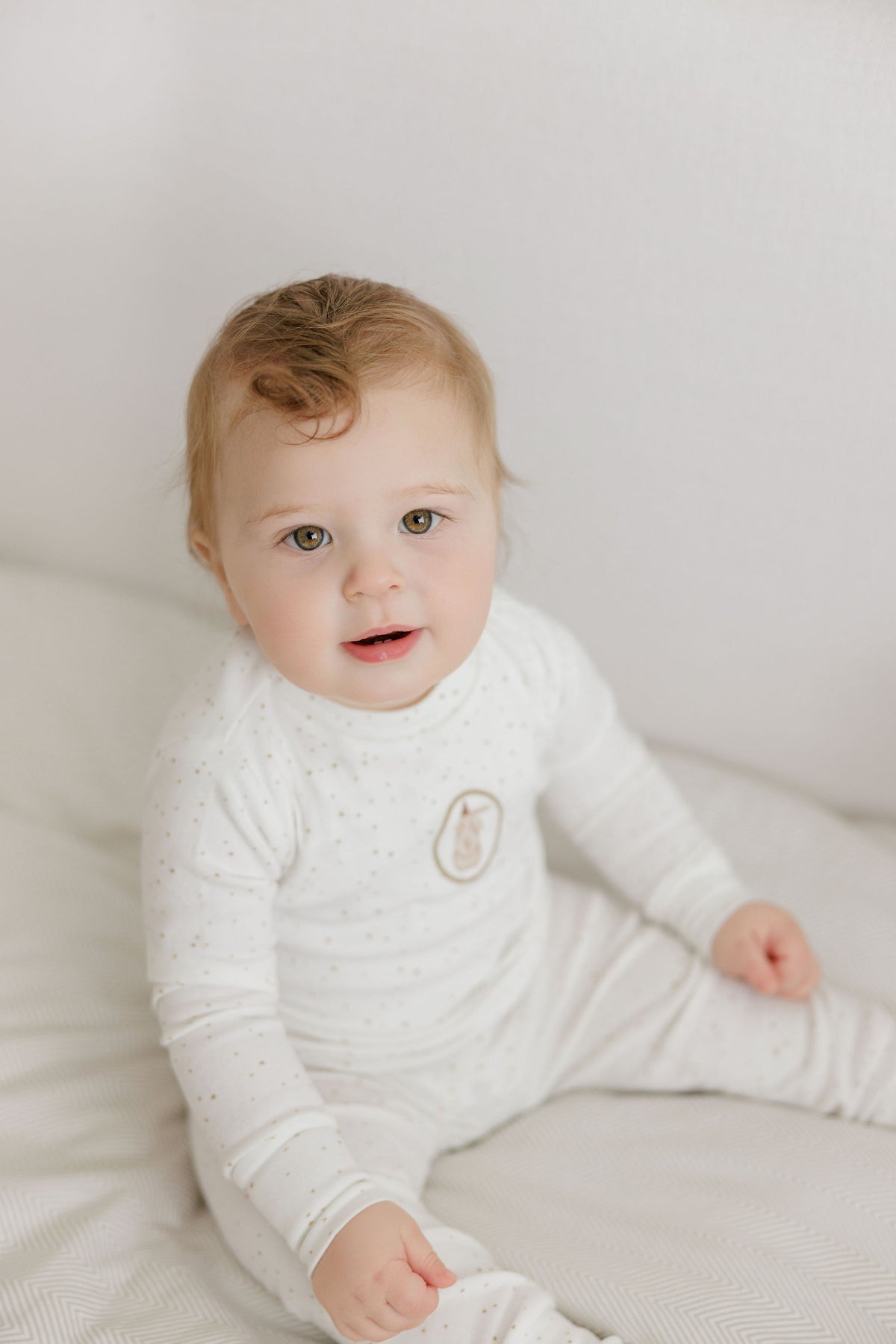 Elys & Co Bunny Footie & Beanie - Ivory Tan