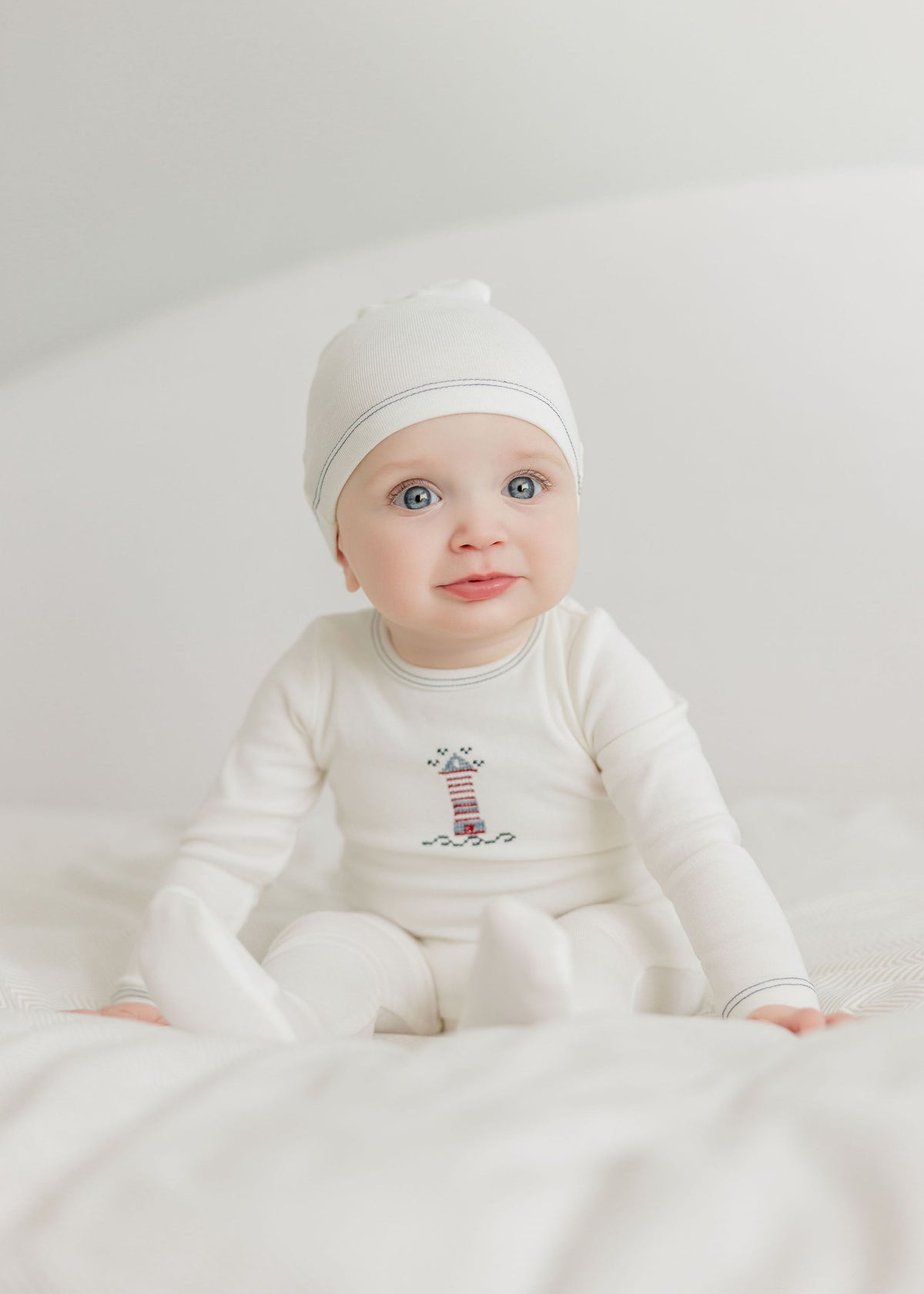 Aurora Crossstitch Lighthouse Footie & Beanie