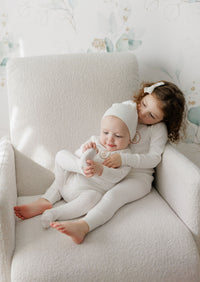 Elys & Co Bunny Footie & Beanie - Ivory Pink