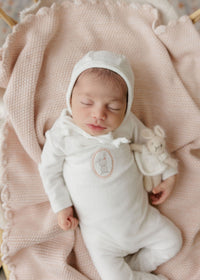 Aurora Bunny Pin Dot Layette Set - Ivory Girls