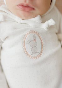 Aurora Bunny Pin Dot Layette Set - Ivory Girls
