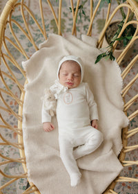 Aurora Bunny Pin Dot Layette Set - Ivory Girls