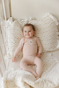 Aurora Rocking Horse Footie & Bonnet - Pink