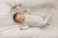 Peluche Collared Botanical Layette Set - Taupe