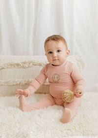 Aurora French Terry Hot Air Balloon Footie - Pink