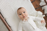 Peluche Embroidered Collar Layette Set - Cream/Berry