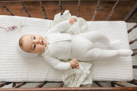 Peluche Embroidered Collar Layette Set - Cream/Berry