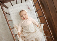 Peluche Embroidered Collar Footie, Cardigan & Bonnet -Pink/Berry
