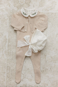 Peluche Cotton String Bonnet - Cream