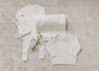 Peluche Embossed Knit Blanket - Cream