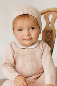 Peluche Embossed Knit Cardigan - Rose