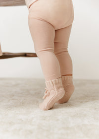 Peluche Knit Booties - Rose