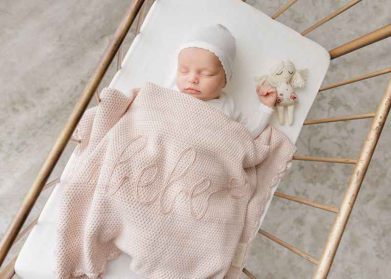 Peluche Malange Scalloped Blanket - Rose