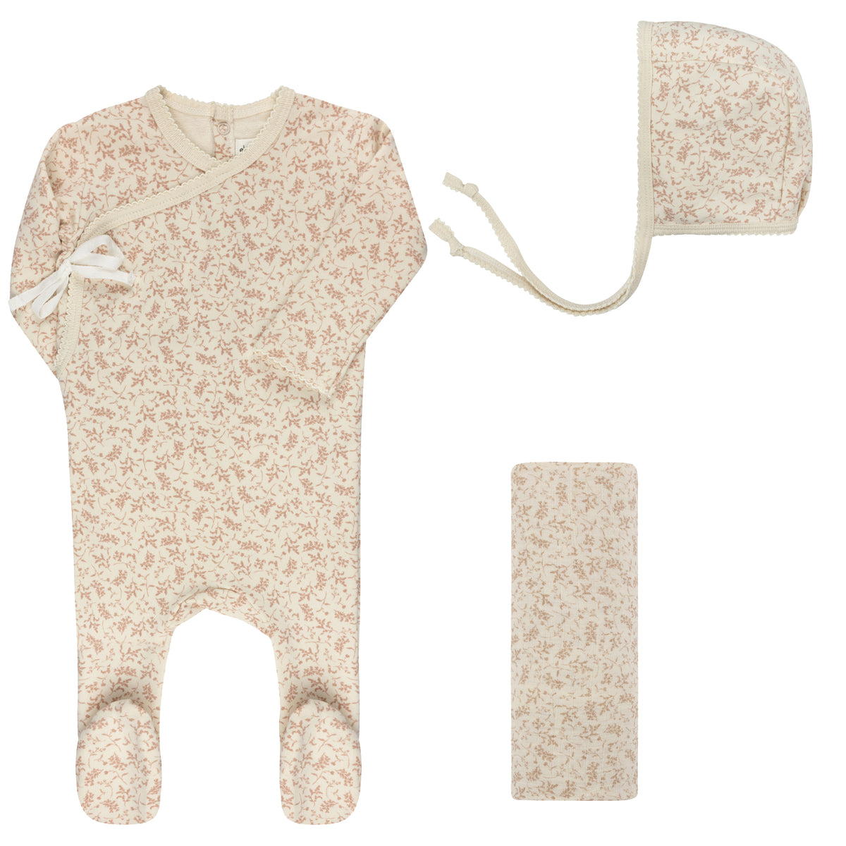 Elys & Co Vine Layette Set - Ivory Pink