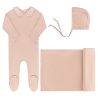 Elys & Co Embroidered Collar Layette Set Aw25 - Pink