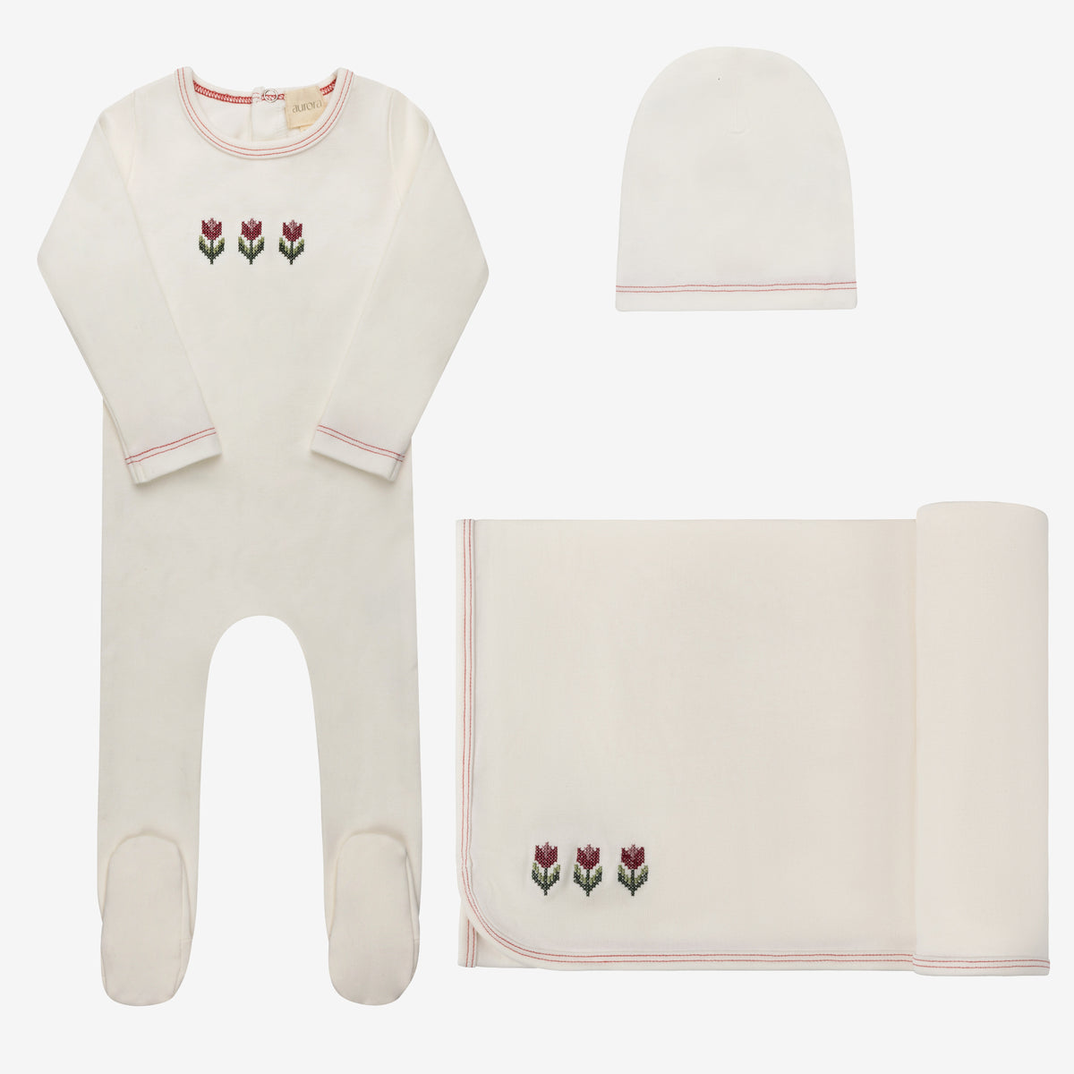 Aurora Crossstitch Tulip Layette Set