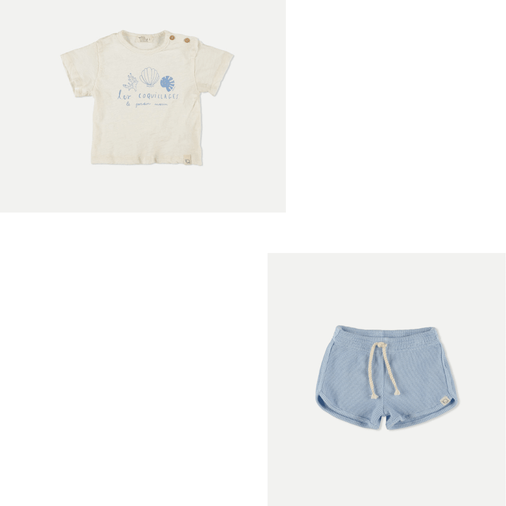 My Little Cozmo Ivory Graphic Tshirt and Shorts set