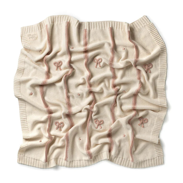 Domani Mini Bow Blanket - Pink
