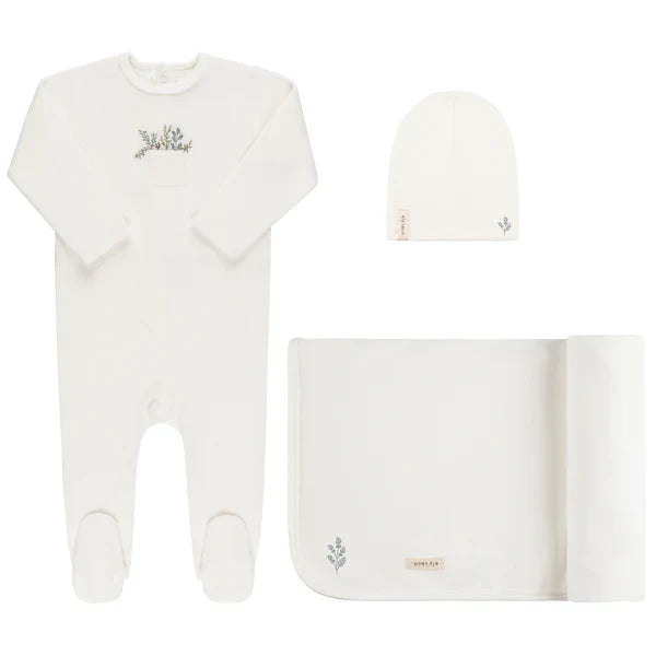 Elys & Co Velour Pocket Full of Flowers Layette Set