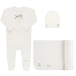 Elys & Co Velour Pocket Full of Flowers Layette Set