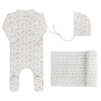 Aurora Floral Leaf Layette Set - Ivory Girl