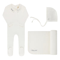 Elys & Co Floral Star Collar Layette Set - Ivory Blue