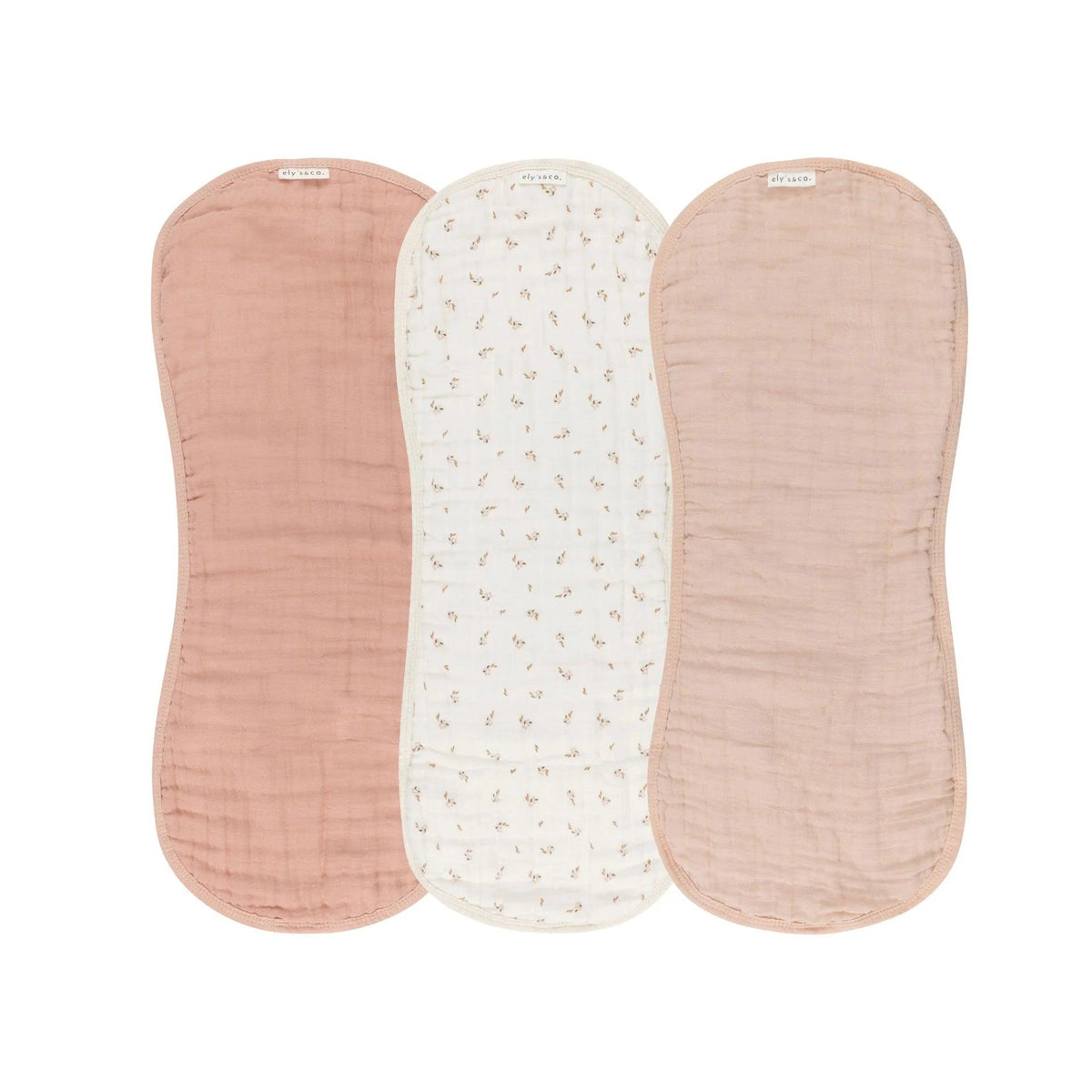 Ely's & Co 3 Pack Floral Muslin Burp Cloths