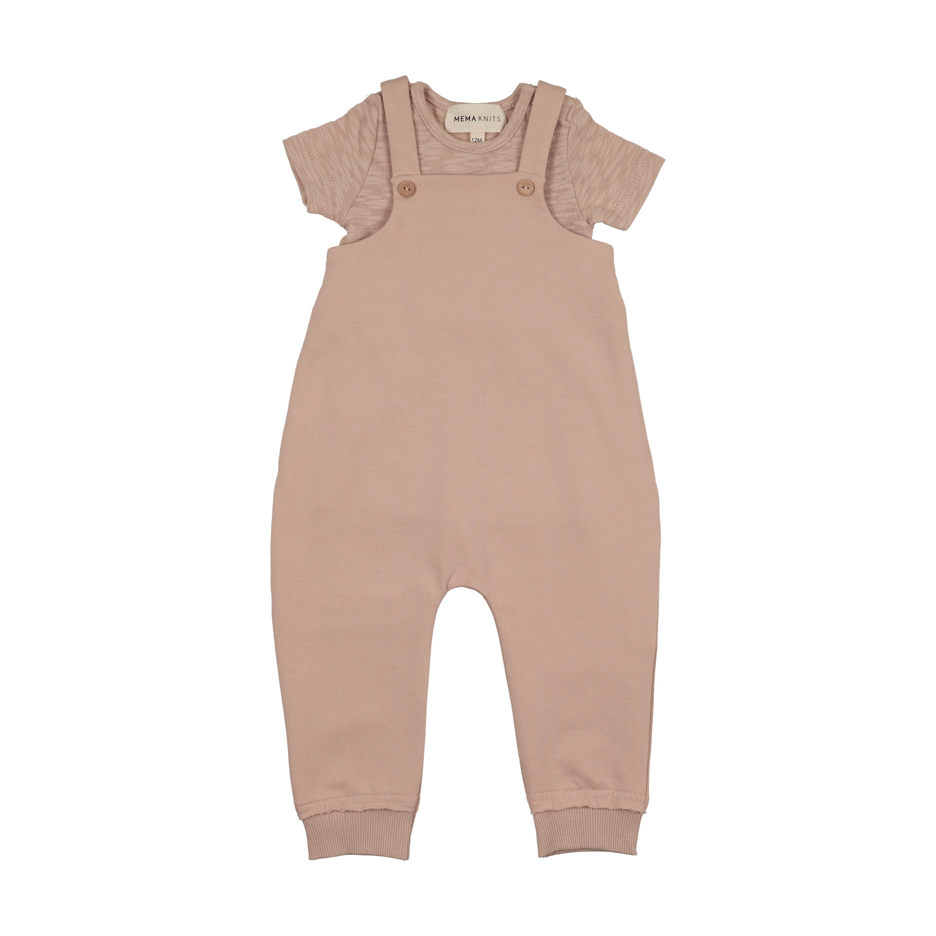 Mema Knits Basic Onesie & Romper Set - Pale Pink