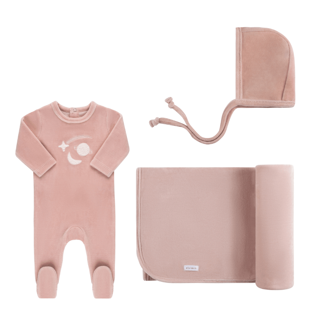 Elys & Co Velour Celestial Layette Set