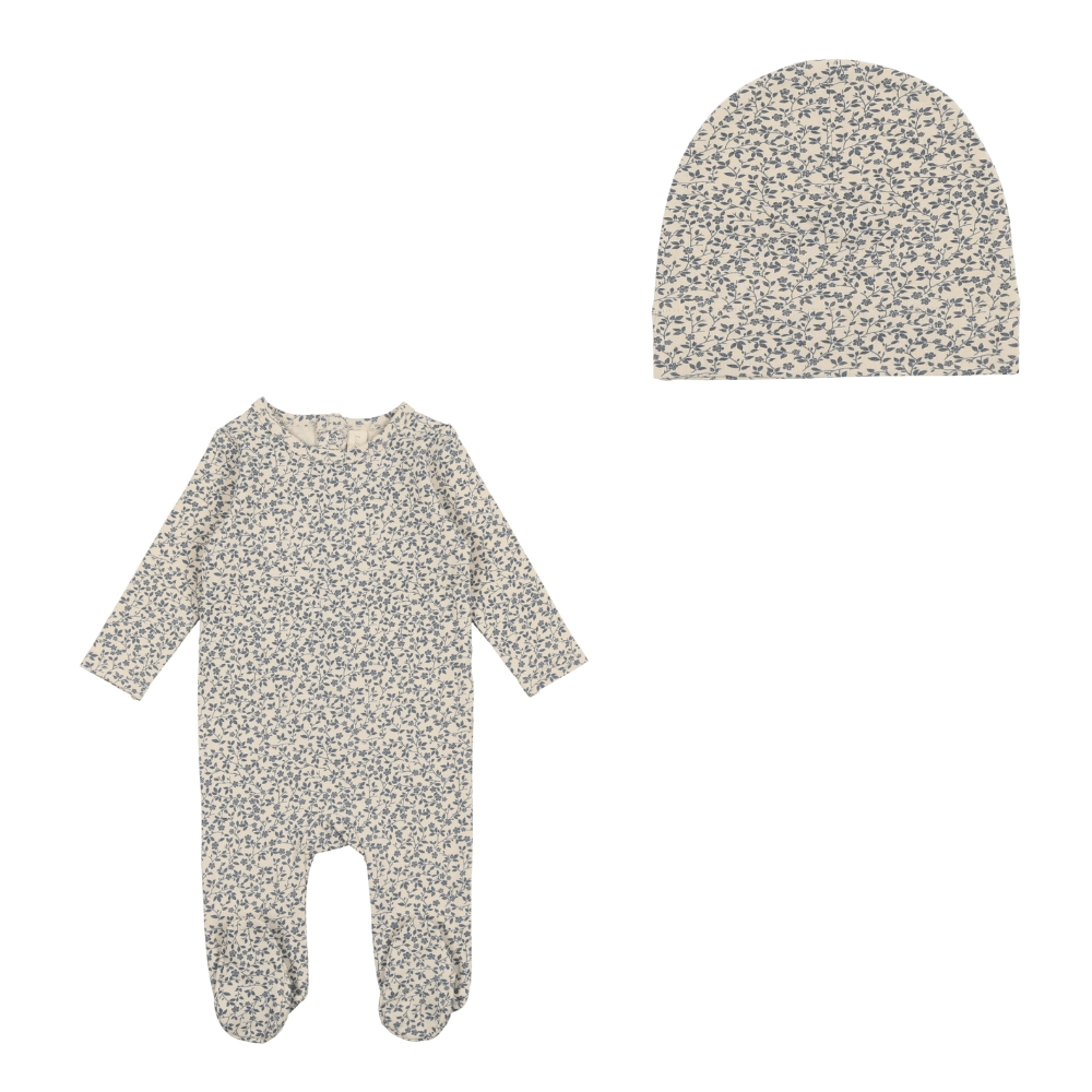 Lilette Pointelle Wrapover Footie & hat – Babys breath layette